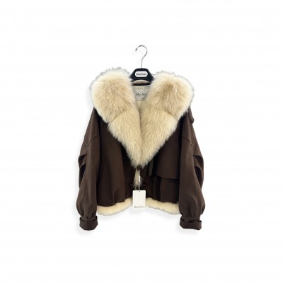 MAX MARA DOWN JACKET WITH FUR COLLAR 